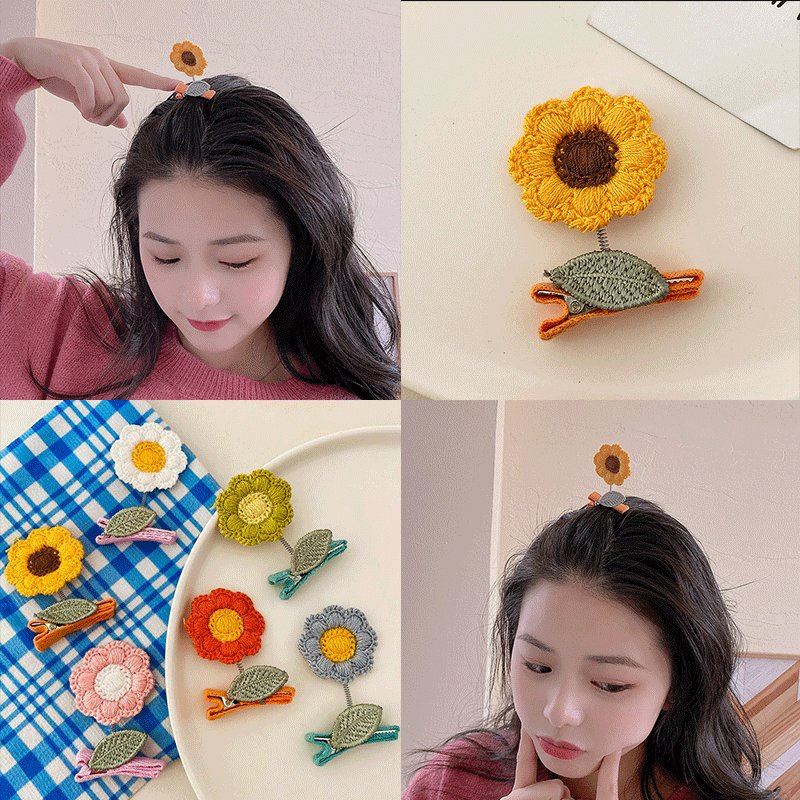 Kẹp tóc lò xo hình bông hoa dễ thương