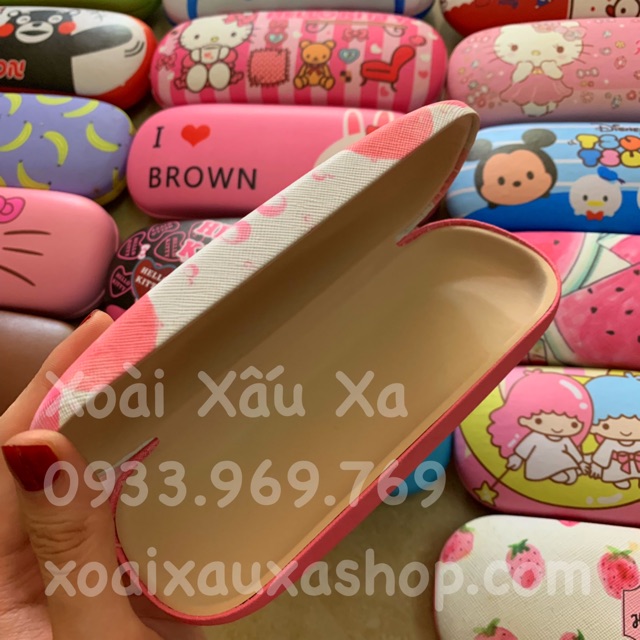 Hộp đựng mắt kính da pu hoạt hình các loại đoraemon, kitty, totoro, melody...