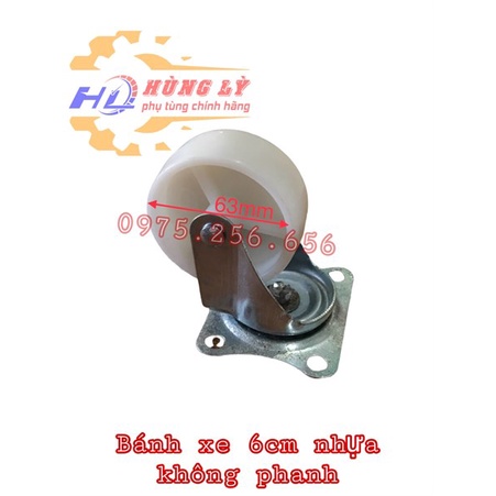 Bánh Xe 6cm nhựa không phanh phụ tùng Hùng Lỳ