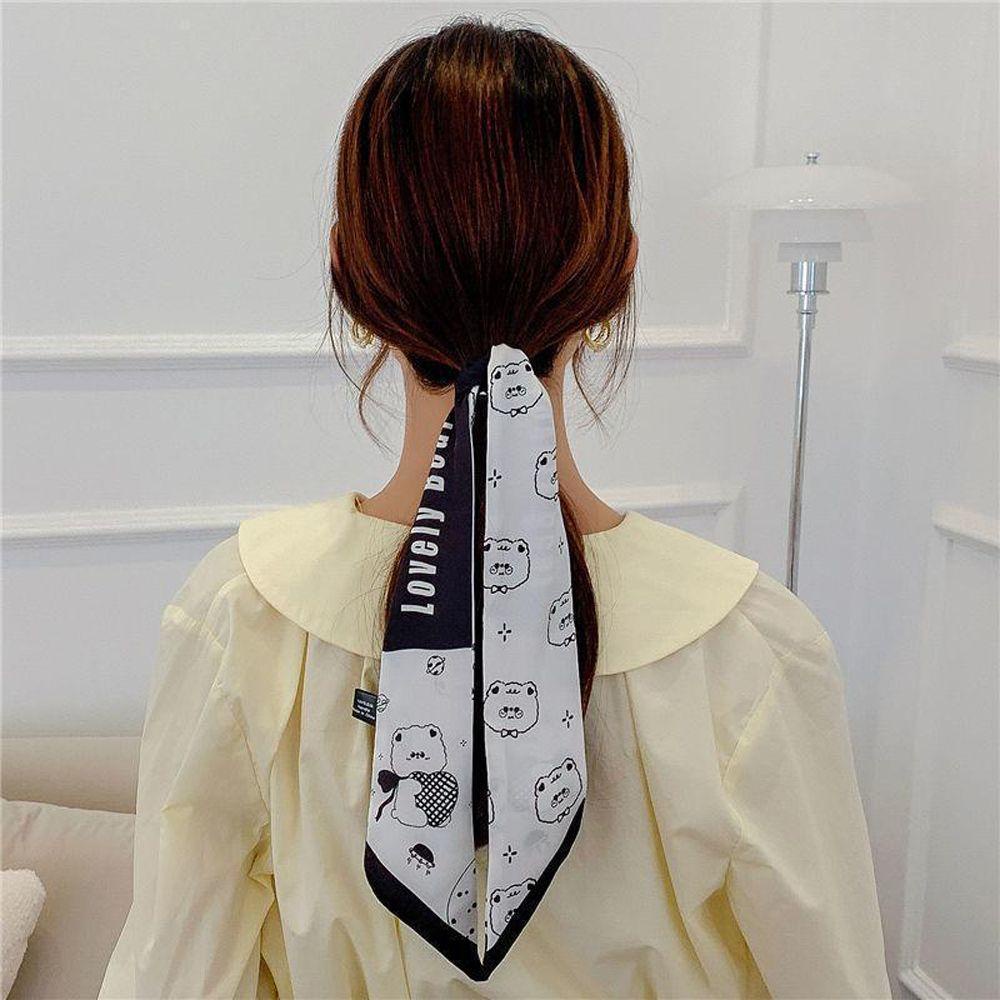 Băng Đô Cài Tóc Bằng Vải Đa Năng Hình Gấu Phong Cách Retro Cho Nữ