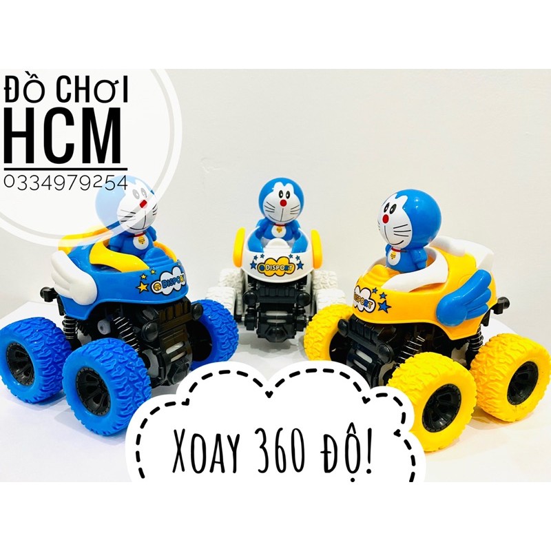 [XOAY 360 ĐỘ] Đồ chơi xe địa hình doremon giảm sốc, nhào lộn và chạy đà cực mạnh dành cho bé thích mô hình xe