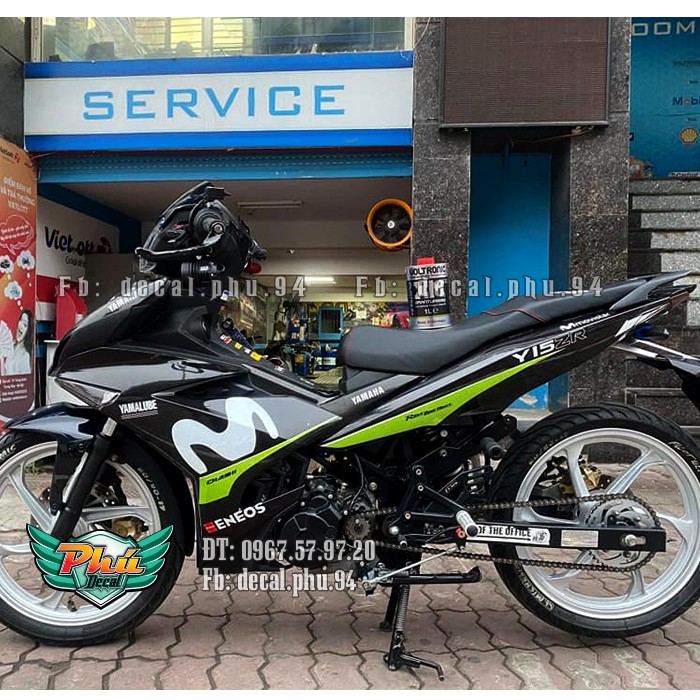 Tem rời Exciter 150 đen xanh Movistar (V)