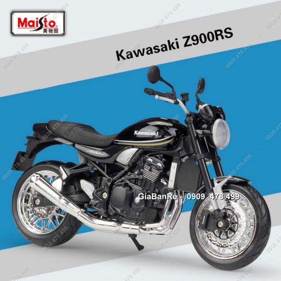 XE MÔ HÌNH TĨNH TỈ LỆ 1:12 - MOTO KAWASAKI Z900RS - MAISTO - ĐEN - 8684.3