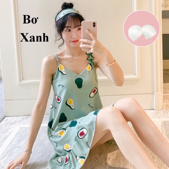 Váy ngủ 2 dây có đệm ngực ( tặng kèm bịt mắt) | BigBuy360 - bigbuy360.vn