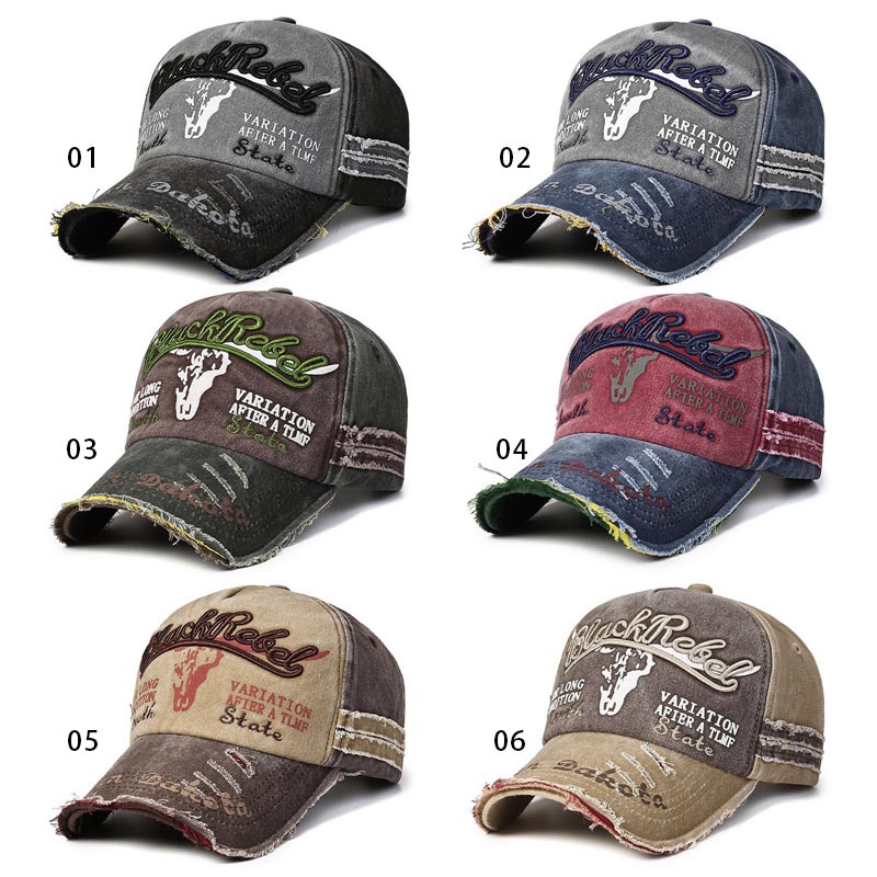 Mũ Lưỡi Trai cotton Thêu Chữ Phong Cách vintage