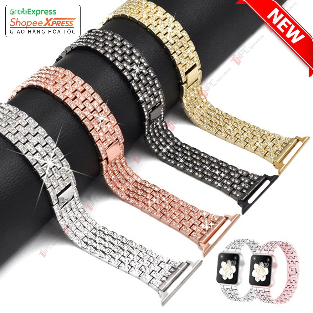 [Full Đá ] Dây Thép AW Đính Đá Sang Trọng dành cho Series 7 6 5 4 3 2 1 38mm 40mm 41mm 42mm 44mm 45mm