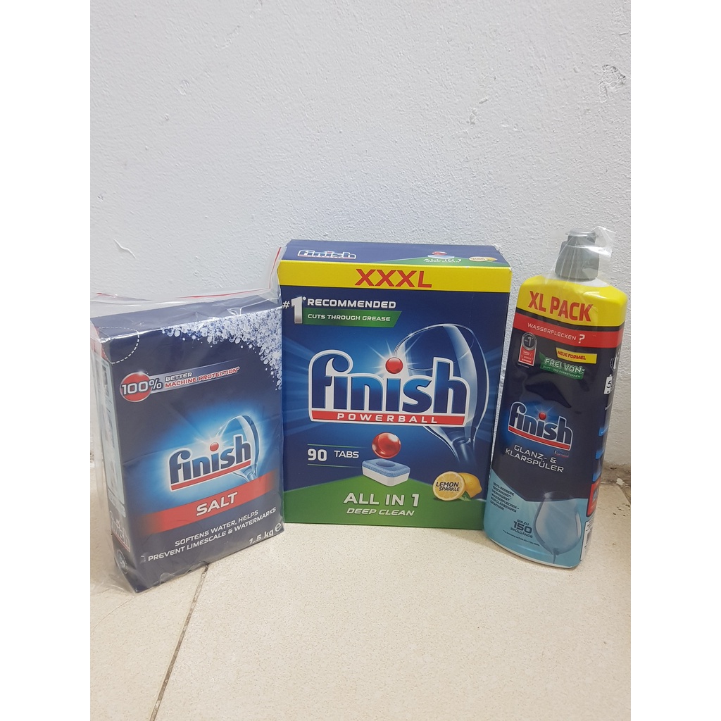 Combo viên rửa bát + muối 1.5kg + bóng 750ml