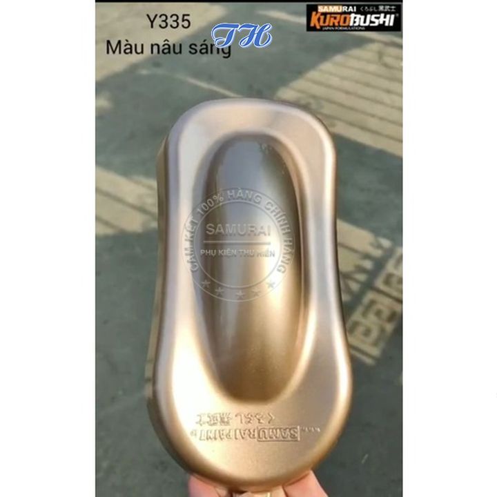 Sơn Xịt Samurai chuyên dùng cho xe máy màu nâu sáng Y335 * chống cháy, chống rạn nứt, vòi xịt chống chảy