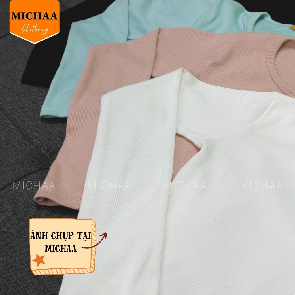 Áo Croptop TAY DÀI YAN Ulzzang Nữ Thun Gân Kiểu Đẹp 2 Màu Chất Vải Tốt - MICHAA