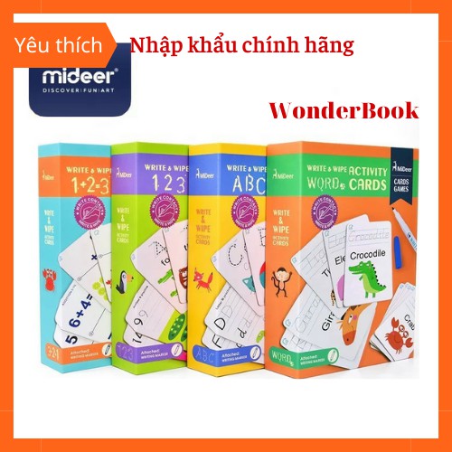 (TẶNG KÈM BÚT VIẾT BẢNG) Thẻ Học CHỮ - SỐ - TỪ VỰNG Viết Và Xoá Được Mideer Giúp Bé Nâng Cao Tư Duy Phát Triển