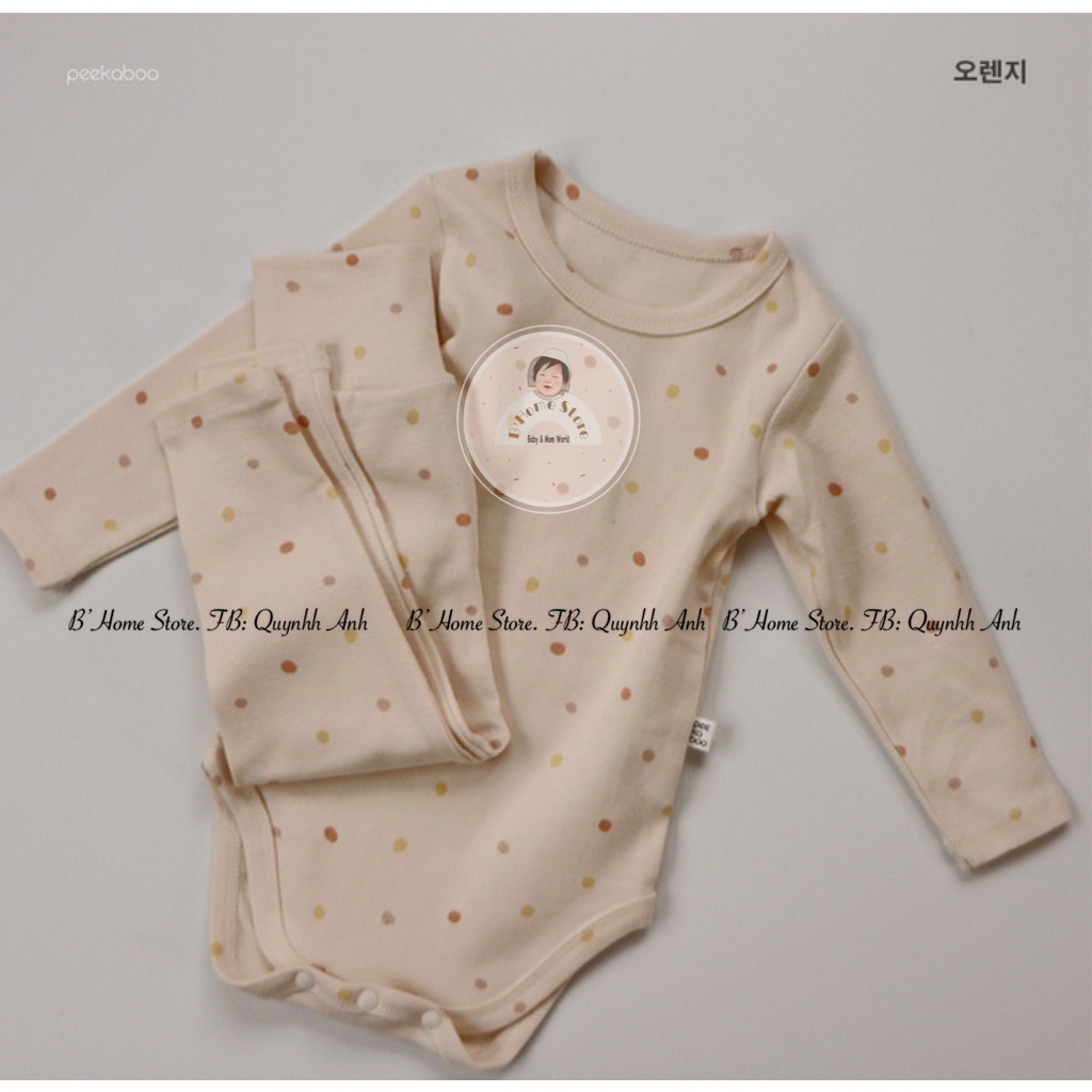 BST Toktok Peekaboo Hàn Quốc Hoạ Tiết Chấm Bi Chất Liệu Cotton Mùa Xuân Hè 2022 Cho Bé