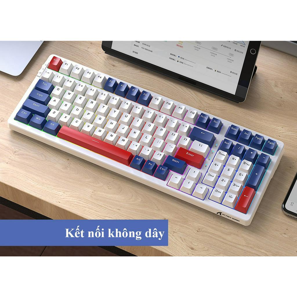 Bàn Phím Cơ Gaming Tùy Chỉnh 3 Chế Độ K98 RGB Attack Shark