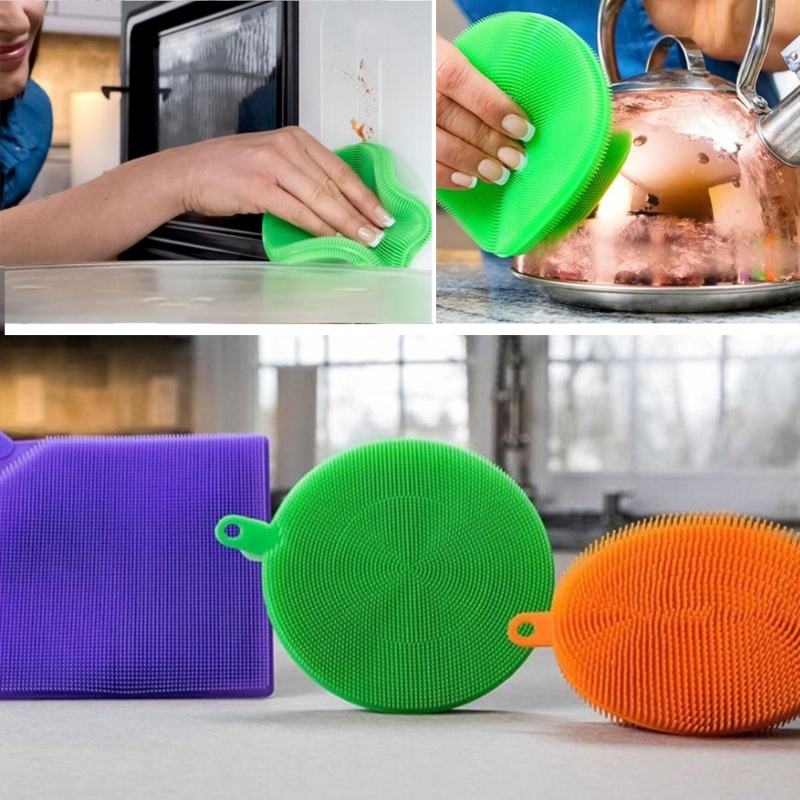 Set 3 Miếng Rửa Chén Bằng Silicon Mới