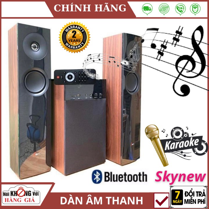 Loa Bluetooth để kệ tivi Skynew SKN-325 vân gỗ, tích hợp bluetooth hát karaoke - bảo hành 2 năm
