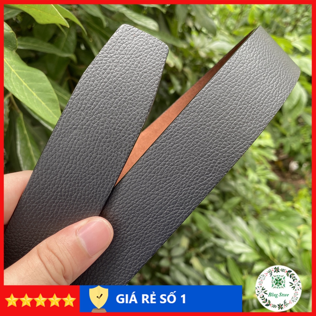 Thắt lưng nam mặt khóa kim dây lưng nam da màu đen kiểu dáng đơn giản DLKKM003 Bông Store