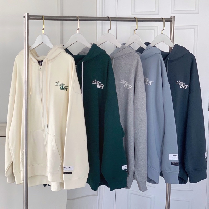 Áo Khoác Hoodie Zip Cinder Basic Kéo Khóa, Áo Hoodie Zip Nam Nữ Form Rộng In Lụa Cao Cấp, Local Brand Chính Hãng