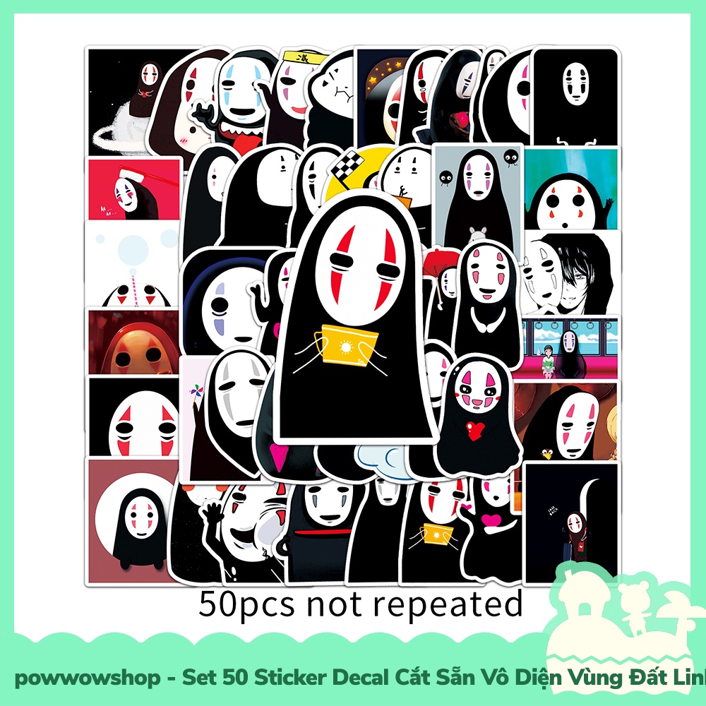 [Sẵn VN - Hỏa Tốc] Set 50 Sticker Mini Decal Dán Trang Trí Vật Dụng Mẫu Anime Manga Vô Diện Vùng Đất LH Chibi