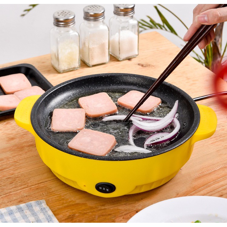 Chảo Nướng Điện Mini Đa Năng , Bếp Nướng Thịt BBQ Tráng Men Chống Dính Chất Lượng Cao, Dễ Lau, Đảm Bảo Vệ Sinh Ăn Uống