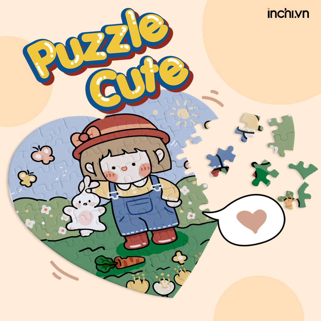 8 MẪU PUZZLE XẾP HÌNH TRÍ TUỆ TRÁI TIM HÌNH NHÂN VẬT HOẠT HÌNH SIÊU ĐÁNG YÊU KÈM POSTCARD VÀ HỘP ĐƯNG CHO BÉ