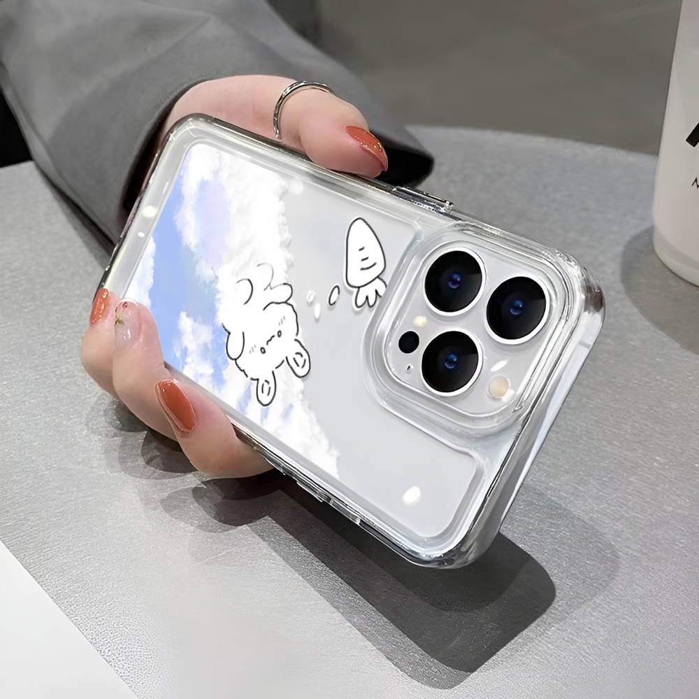 Ốp Điện Thoại Trong Suốt Hình Thỏ Đám Mây Cho iphone 14 Pro Max Plus 13 11 12 7Plus X XR XS Max 7 8 SE 2020