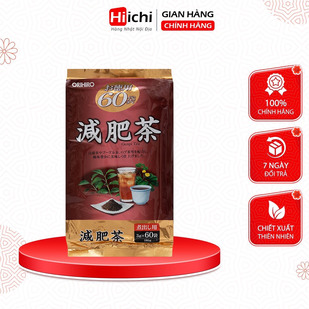 Trà Genpi ORIHIRO hỗ trợ giảm cân hạn chế mụn nhọt 60 gói - Hiichi Japan