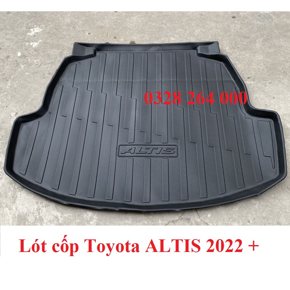 Lót cốp nhựa xe Toyota Altis 2022 2023 Màu Đen, Chất Liệu Nhựa TPO Dẻo Không Mùi Dễ Vệ Sinh Lau Rửa