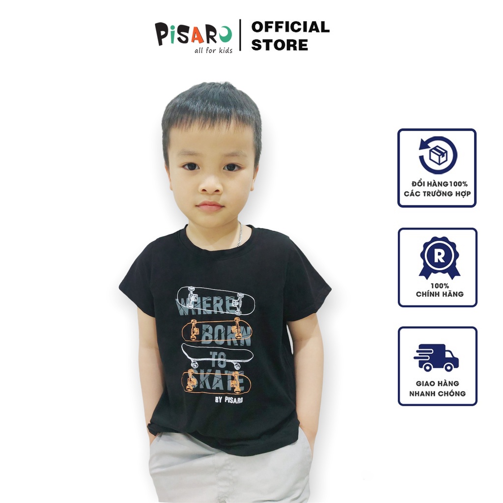 Áo thun ngắn tay bé trai và bé gái PISAROKIDS vải Cotton cao cấp co giãn mềm mại