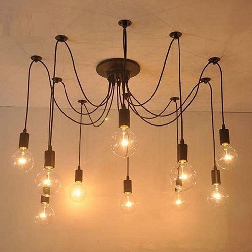 Đèn chùm: Bộ đèn 8 đui /10 đui /15 đui treo trần trang trí quán cafe