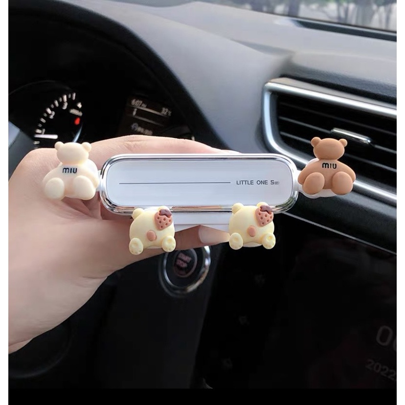 Giá Đỡ Điện Thoại Trên Xe Ô Tô Hình Gấu Thỏ Dễ Thượng - Kẹp Điện Thoại Xe Hơi