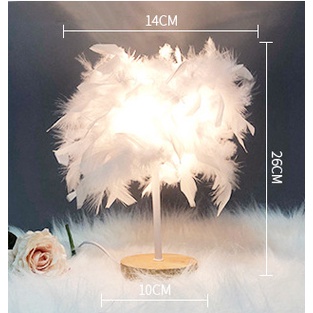 Đèn ngủ lông vũ trang trí phong cách bắc âu