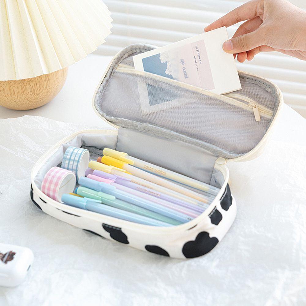 PATRICIA Túi Đựng Bút Bằng Vải Canvas Họa Tiết Hoạt Hình Dễ Thương Bắt Mắt