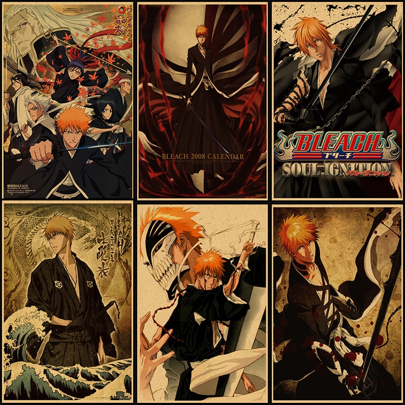 Poster Anime Bleach Kurosaki ichigo Kuchiki Rukia Kích Thước 42*30cm Không Khung