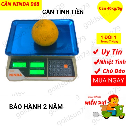 [ SN968 ] Cân điện tử tính tiền bán hàng siêu thị, tạp hóa,hoa quả NINDA-SN968 30Kg/5g màn hình hiển thị 2 mặt trước sau