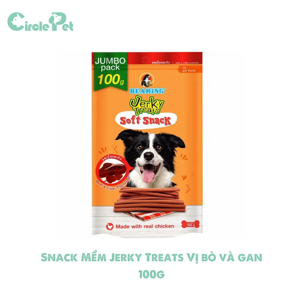 Snack Mềm Jerky Treats Cho Thú Cưng Nhiều Bị Bổ Sung Dinh Dưỡng Và Khoáng Chất Túi 100g