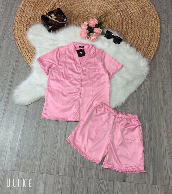 XẢ KHO- Bộ sóc pizama lụa viền xinh xắn