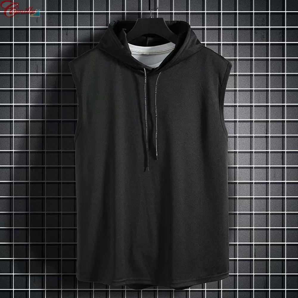 Áo hoodie sát nách vải mỏng thời trang mùa hè cho nam