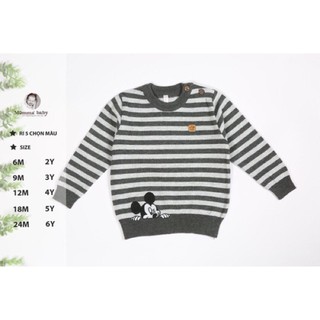Áo len khuy thêu hình Mickey Momma, Áo len chuẩn xịn