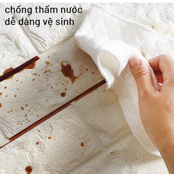 Xốp dán tường giả gạch 70x77cm chống thấm nước keo dính chắc J0401 - HOM