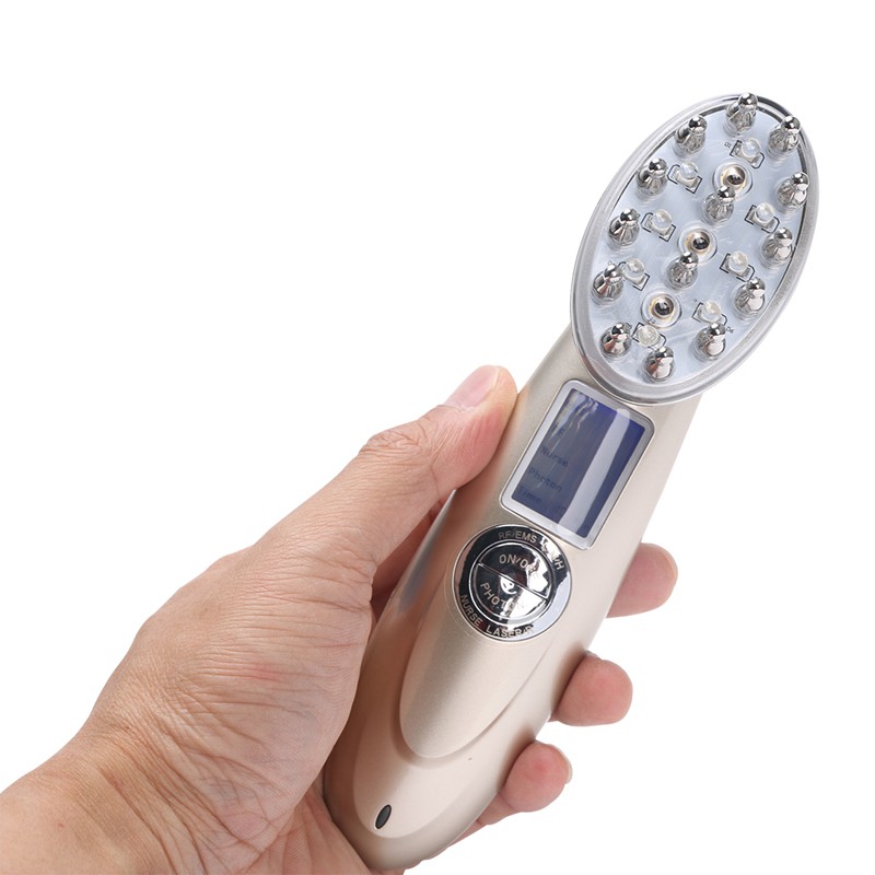 Lược Massage Kích Thích Mọc Tóc Bằng Tia Laser Hồng Ngoại RF Ánh Sáng Đỏ EMS Chống Rụng Tóc