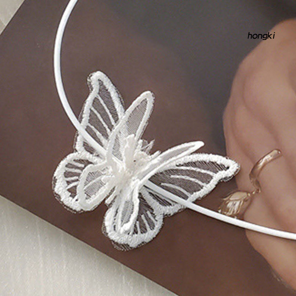 Vòng cổ mặt hình bướm phối ren thời trang xinh xắn cho nữ