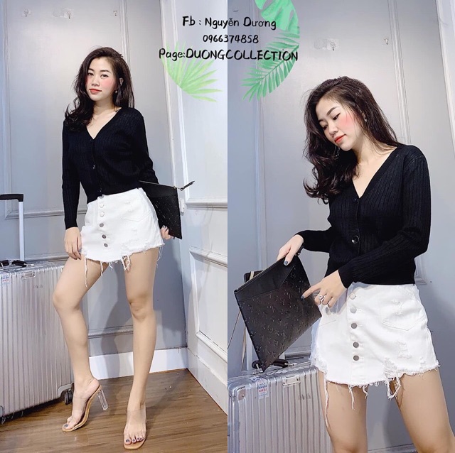 Áo len khoác cardigan 3 khuy(cúc) cài hot hit (8003#) | BigBuy360 - bigbuy360.vn