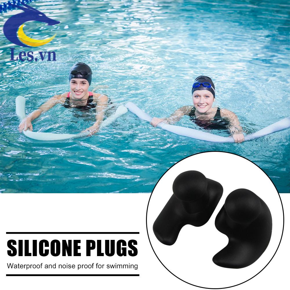 1 Cặp Nút Bịt Tai Bằng Silicone Chống Thấm Nước Tiện Dụng Khi Đi Bơi