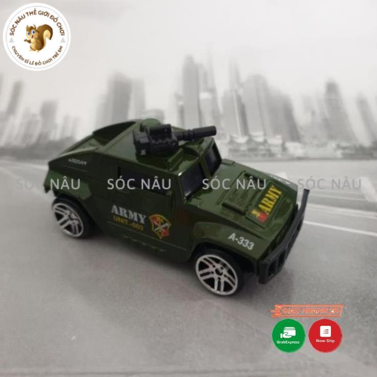 Hộp 10 xe ô tô sắt đồ chơi xe cứu hỏa, cảnh sát, quân sự, máy bay, xe tăng siêu bền cho các bé Sóc nâu thế giới đồ chơi