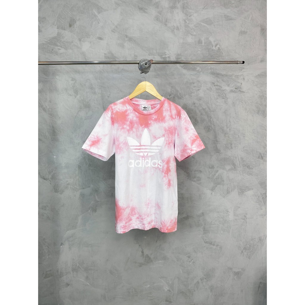 ADIDAS TREFOIL TEE TYE DYE PINK/WHITE - THE VINCENT CLOTHING