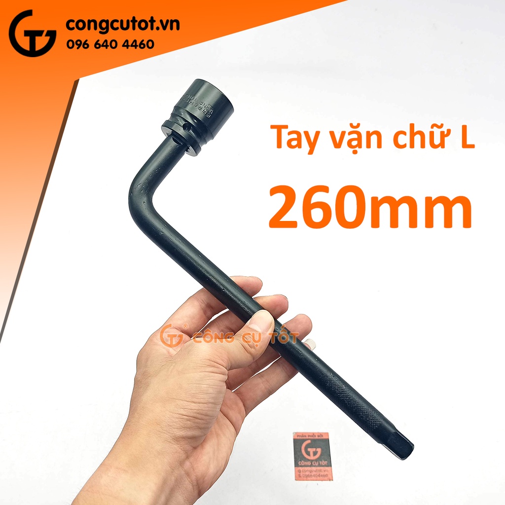 Bộ 9 khẩu vặn ốc 8-24mm 1/2inch cần cong si ĐEN hộp vàng
