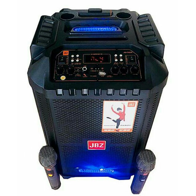 Loa kéo mini JBZ JB-0806, loa karaoke 2.5 tấc kèm 2 mic