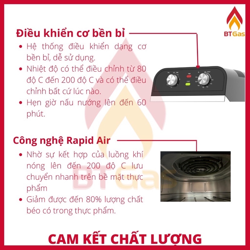 [giao hỏa tốc tp HCM ] nồi chiên không dầu cơ dung tích lớn 15L Lorente LT-1500