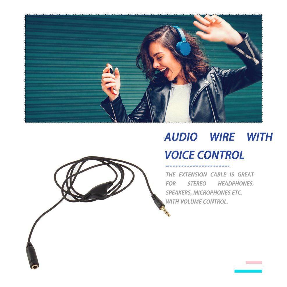 Dây cáp âm thanh nối dài 1m 3.5mm có thể điều chỉnh âm lượng | BigBuy360 - bigbuy360.vn