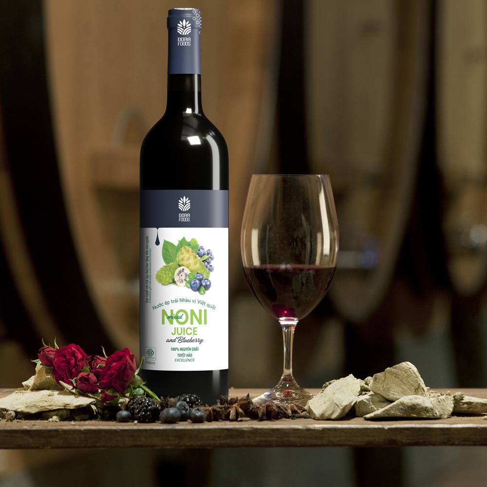 Nước ép noni juice kết hợp với Việt Quất