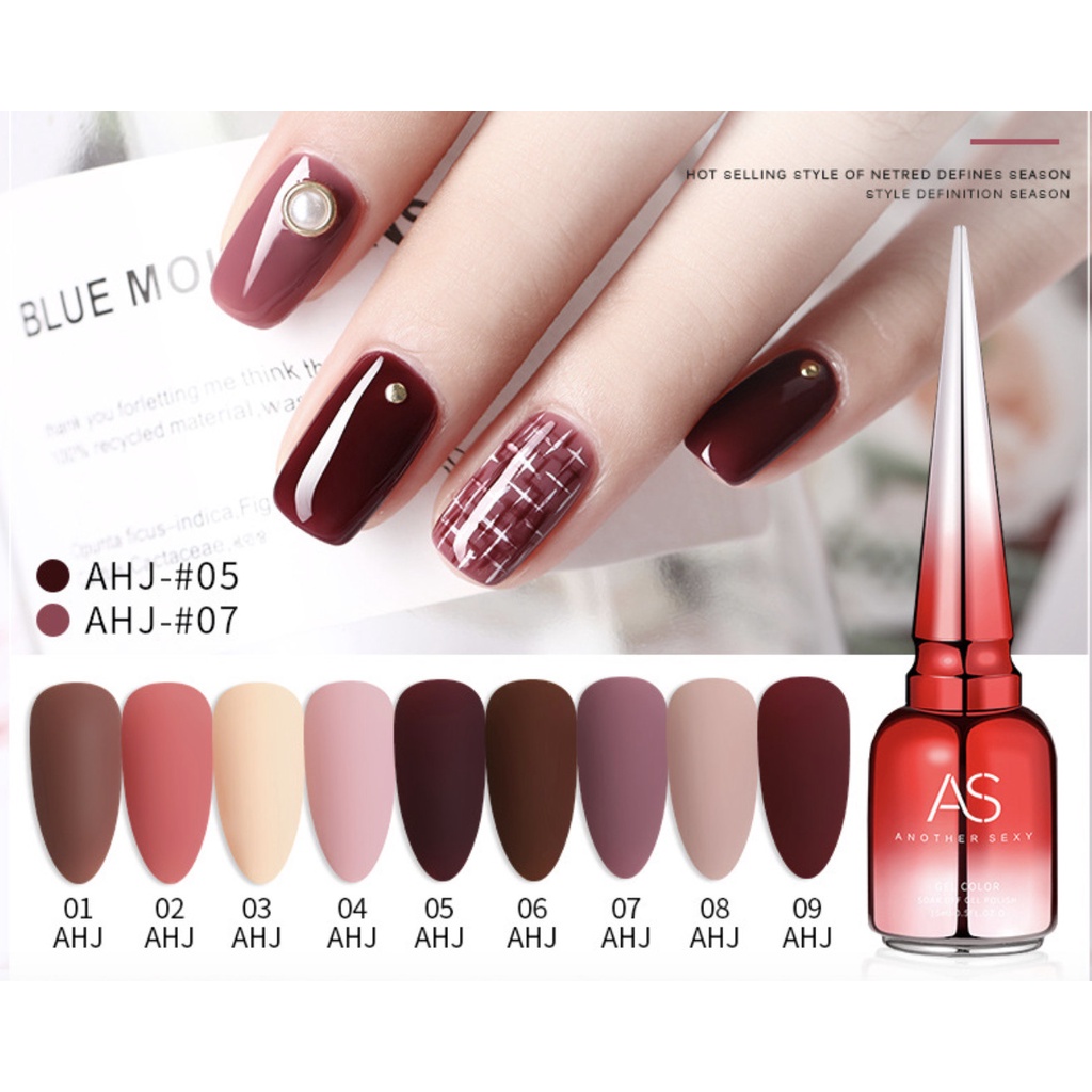 Sơn gel AS mã AHJ  chai đỏ 15ml chính hãng